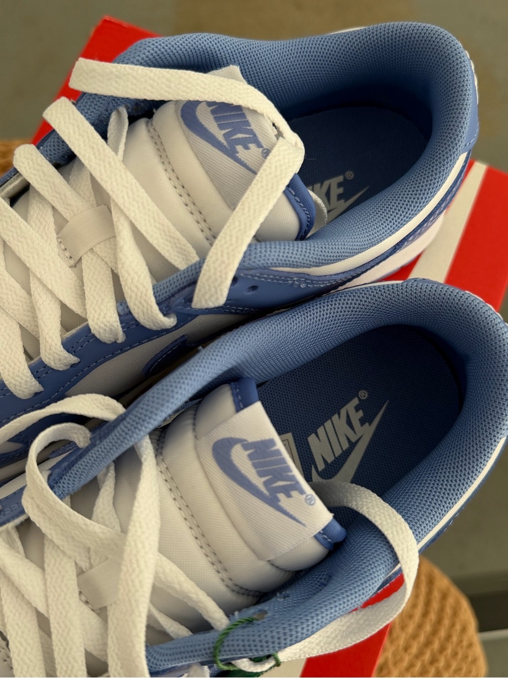 Nike Womens Low-Top Sneakers in Light Blue and White